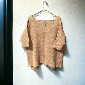 Free People Cozy Cat pullover- champagne